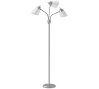 HOMCOM Arc Tree Floor Lamp Without Light 155cm, Silver Tone | 3 Adjustable Rotating Head, 3000K/4500K/6500K Colour Temperature, Industrial Standing Lamp, Steel Frame, Bedroom, Living Room