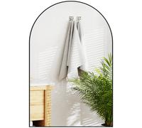 HOMCOM Arch Bathroom Mirror, Wall Mirror with Steel Frame, 60 x 90cm, Black | Size: 60 x 90 cm HOMCOM Black 60 x 90 cm