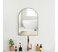 HOMCOM Arch Bathroom Mirror, Wall Mirror with Steel Frame, 50 x 70cm, Black