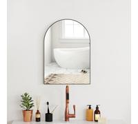 HOMCOM Arch Bathroom Mirror, Wall Mirror with Steel Frame, 50 x 70cm, Black | Size: 50 x 70 cm HOMCOM Black 50 x 70 cm