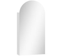 HOMCOM Arched Bathroom Mirror Cabinet with Adjustable Glass Shelves - White