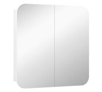 HOMCOM Arched Bathroom Mirror Cabinet with Adjustable Shelves - White
