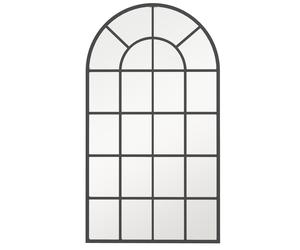 HOMCOM Arched Decorative Wall Mirror, 110 x 62 cm, Modern Design for Bedroom, Living Room, Bathroom, Black Aosom UK