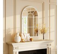 HOMCOM Arched Window Wall Mirror for Living Room Bedroom, 91x60cm, White | Size: 91x60 cm HOMCOM White 91x60 cm