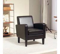 HOMCOM Armchair Accent Chair with Eucalyptus Wood Legs for Bedroom Brown HOMCOM Brown