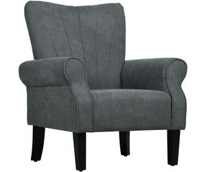 HOMCOM Armchair, Upholstered Modern Accent Chair with Wood Legs, Grey