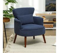 Homcom Armchair With Padded Seat And Backrest For Living Room, Blue