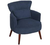 Homcom Armchair With Padded Seat And Backrest For Living Room, Blue Blue