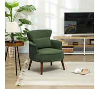 Homcom Armchair With Padded Seat And Backrest For Living Room, Green