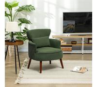 Homcom Armchair With Padded Seat And Backrest For Living Room, Green Green