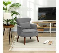 Homcom Armchair With Padded Seat And Backrest For Living Room, Light Grey