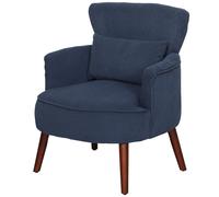 HOMCOM Modern Blue Upholstered Accent Armchair Chair - Size: Single - Wilko
