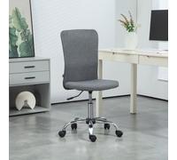 HOMCOM Armless Computer Desk Chair, Makeup Vanity Chair for Home, Grey