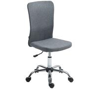 HOMCOM Armless Computer Desk Chair, Makeup Vanity Chair for Home, Grey - Grey