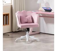 Homcom Armless Desk Chair Home Office Chair W/ Wide Seat Tilt Function Pink Pink