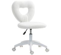 HOMCOM Armless Heart Computer Desk Chair - White, none