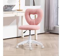 HOMCOM Armless Heart Computer Desk Chair - Pink, none