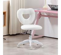 HOMCOM Armless Heart Computer Desk Chair - White, none