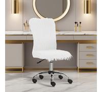 HOMCOM Armless Makeup Vanity Chair - White, none