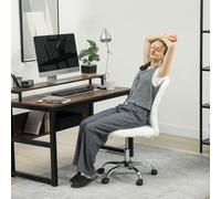 HOMCOM Armless Makeup Vanity Chair - Swivel Computer Chair - White | TJ Hughes