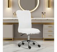 HOMCOM Armless Makeup Vanity Chair - White, none