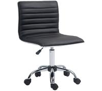 HOMCOM Armless Mid-Back Adjustable Office Chair with 360 Swivel in Black HOMCOM Black