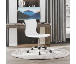 HOMCOM Armless Mid-Back Adjustable Office Chair with 360 Swivel White
