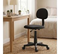 HOMCOM Armless Office Chair with Adjustable Height, 360 Swivel Wheels, Black