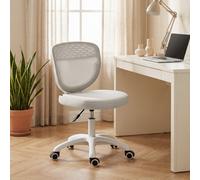 HOMCOM Armless Office Chair with Mesh Back, Grey