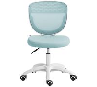 HOMCOM Armless Office Chair with Mesh Back, Light Blue HOMCOM Light Blue