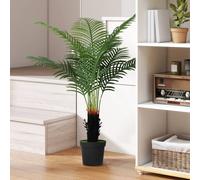 Artificial Palm Tree with Plastic Pot and Flocked Soil for Home Office Decor HOMCOM Green One Size