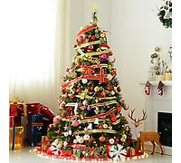 Christmas Time 1.8m Pre-Lit Artificial Christmas Tree - Metal Stand-Green | TJ Hughes Green