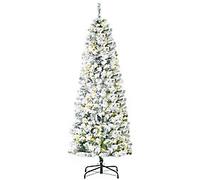 Homcom Artificial Christmas Tree Green with Snow Flocked 183 cm