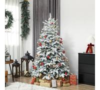 HOMCOM 6 ft Artificial Christmas Tree with 1182 Branches, Hinged Xmas Tree, Green