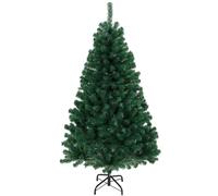 HOMCOM Artificial Christmas Tree with Hinged Design, 150cm Fir Tree in Green | Size: 5ft HOMCOM Green 5ft