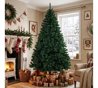 HOMCOM Artificial Christmas Tree with Hinged Design, 210cm Fir Tree