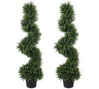 Artificial Cypress Topiary Tree with 700 Leaves, Set of 2
