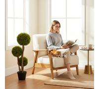 HOMCOM Artificial Plants Boxwood Ball Topiary Trees Set of 2 Indoor Outdoor