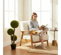 HOMCOM Artificial Plants Boxwood Ball Topiary Trees Set of 2 Indoor Outdoor