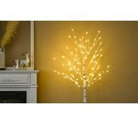 HomCom Artificial White Birch Tree Light, 4ft Tall
