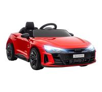 HOMCOM Audi RS e-tron GT Licensed Electric Car for Kids, 12V Battery Powered Electric Ride-on Toy with Remote Control Music, Suspension Wheels, Soft Start, for 3-5 years, Red