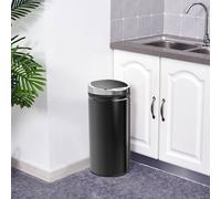HOMCOM 42L Sensor Bin for Kitchen Waste Automatic Dustbin Motion Detection Dustbin Stainless Steel Rubbish Can with Bucket, Black