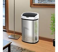 HOMCOM Automatic Sensor Bin 48 L Chrome Acrylonitrile Butadiene Styrene, Stainless Steel