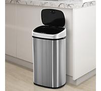 HOMCOM Automatic Sensor Bin 58 L Silver ABS, Stainless Steel