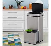 HOMCOM Automatic Sensor Bin 72 L Silver Acrylonitrile Butadiene Styrene, Plastic, Stainless Steel