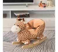 Homcom Baby Rocking Horse Kids Ride On Giraffe Plush Toy W/ 32 Song Seat Belt