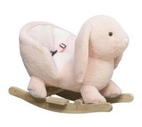 HOMCOM Cute Kids Ride-On Rocking Rabbit with Sound Handlebars Seat Belt Plush Body