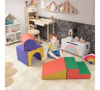 HOMCOM Baby Soft Play Set, 4 Piece Soft Play Equipment for Toddlers 12-36 Months, Climb & Crawl Foam Play, Kids Activity Play Toy in Red HOMCOM Red