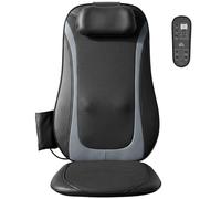 HOMCOM Back Massager with Heat, Deep Tissue Kneading Massage Chair with 3-Level Seat Vibration, Massage Chair Pad for Back Pain