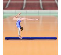 HOMCOM 2.1m Balance Beam Trainer Fold Performance Gymnastics, Blue, Blue